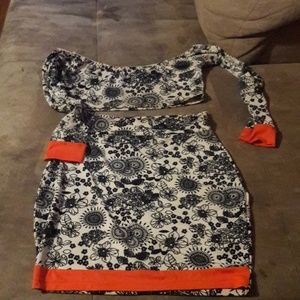 2 piece mini skirt and half shirt